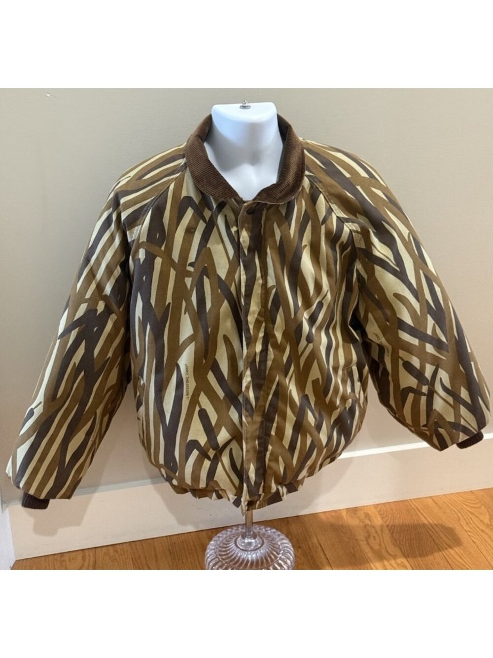 Vintage Walls Blizzard Insulated Pruf USA Camo Corduroy Collar Jacket Size XL